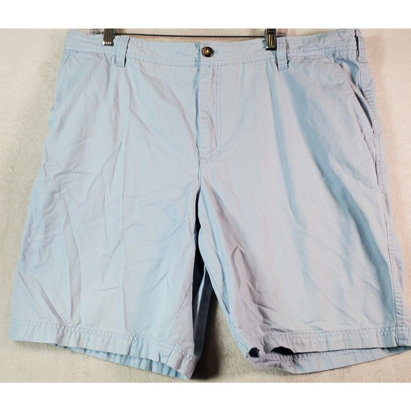 IZOD Saltwater Shorts Mens Size 42 Light Blue Cotton Medium Wash Slash Pockets - Picture 1 of 16